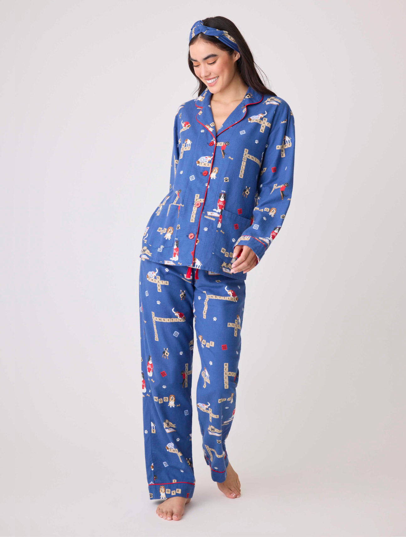 Love Leo Dog Rescue Flannel PJ Set