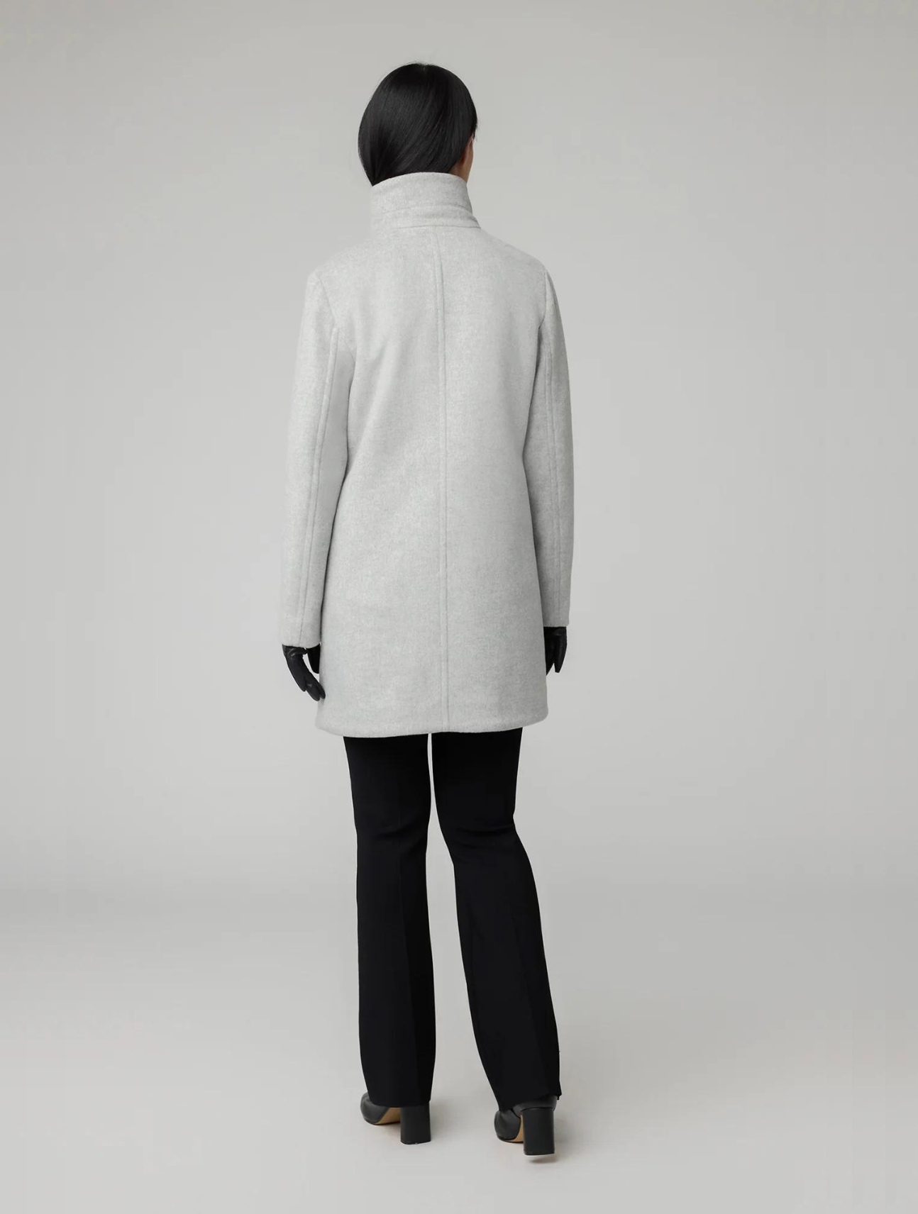 Abbi Mixed Media Wool Coat