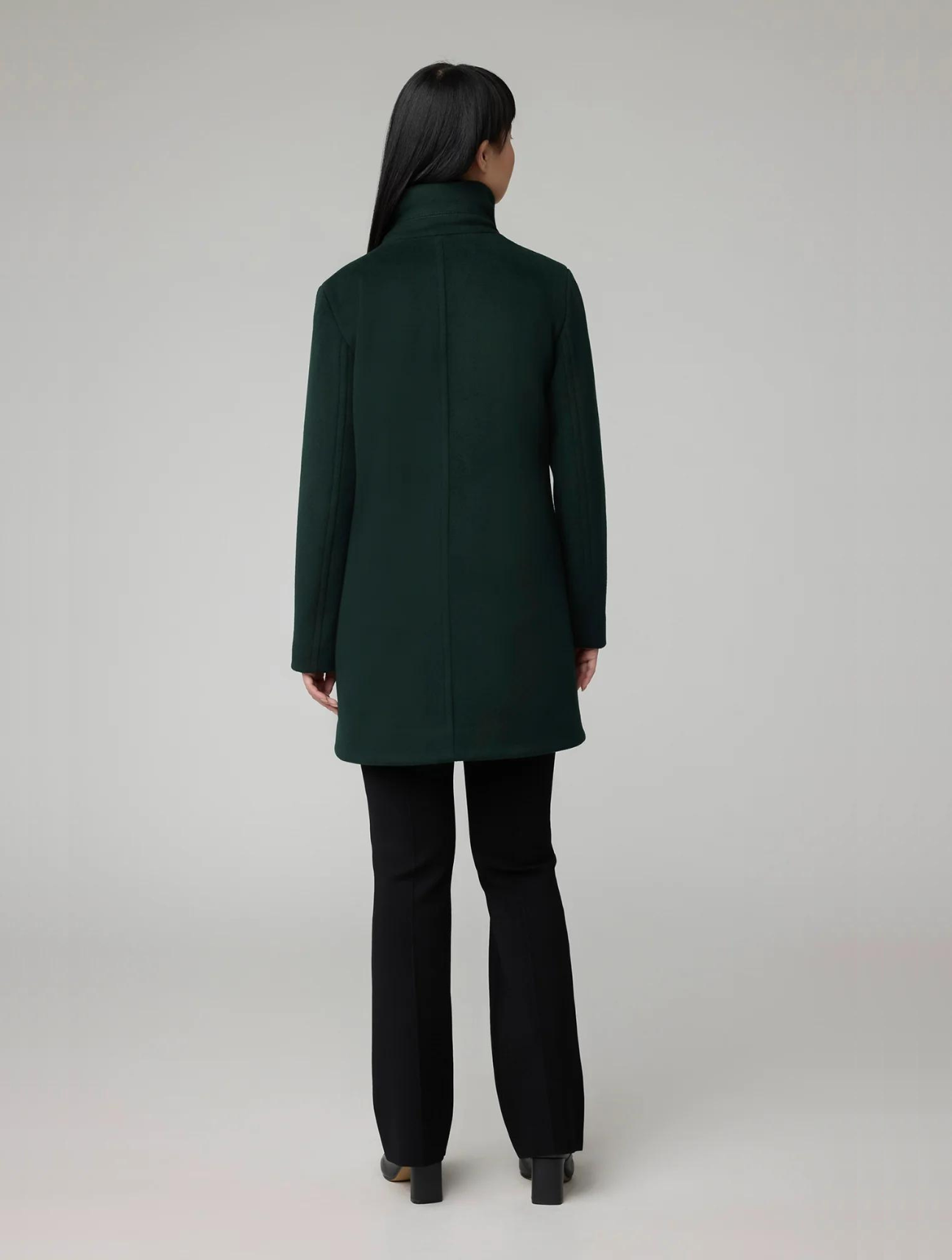 Abbi Mixed Media Wool Coat