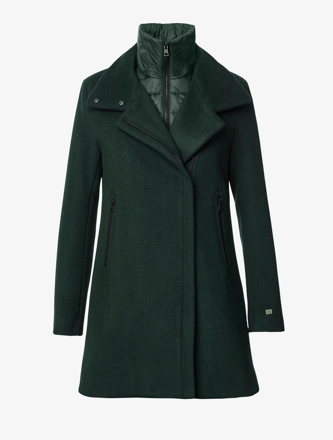 Abbi Mixed Media Wool Coat