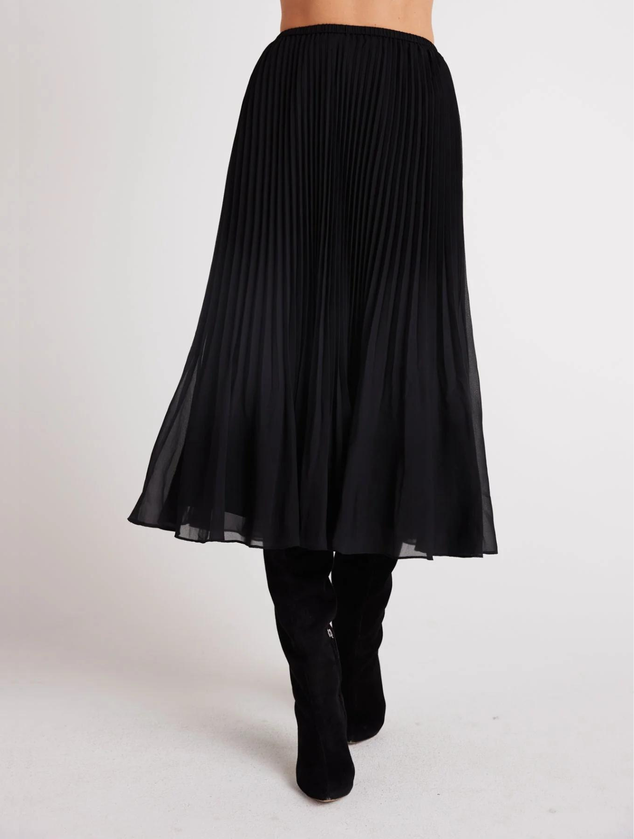 Sunburst Pleat Midi Skirt