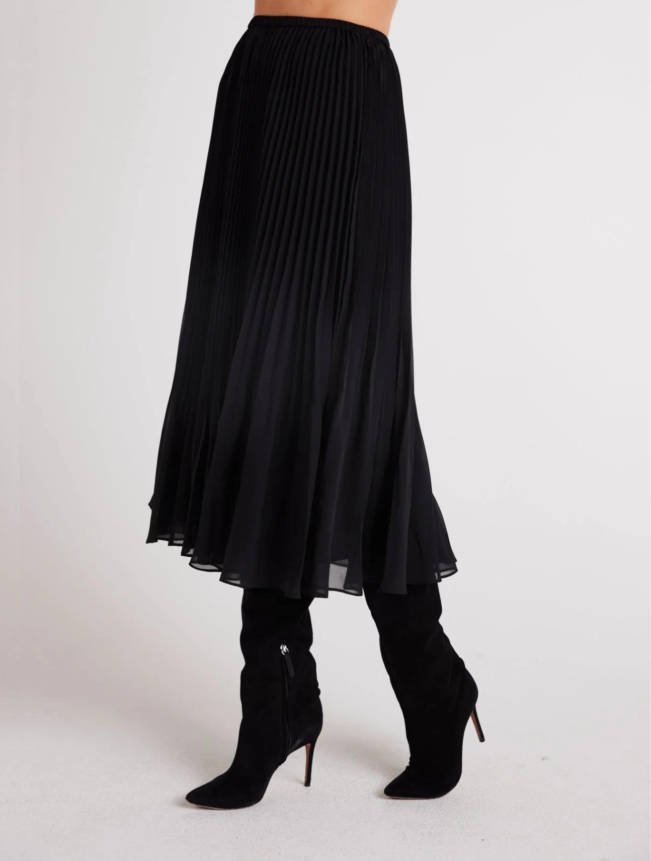 Sunburst Pleat Midi Skirt