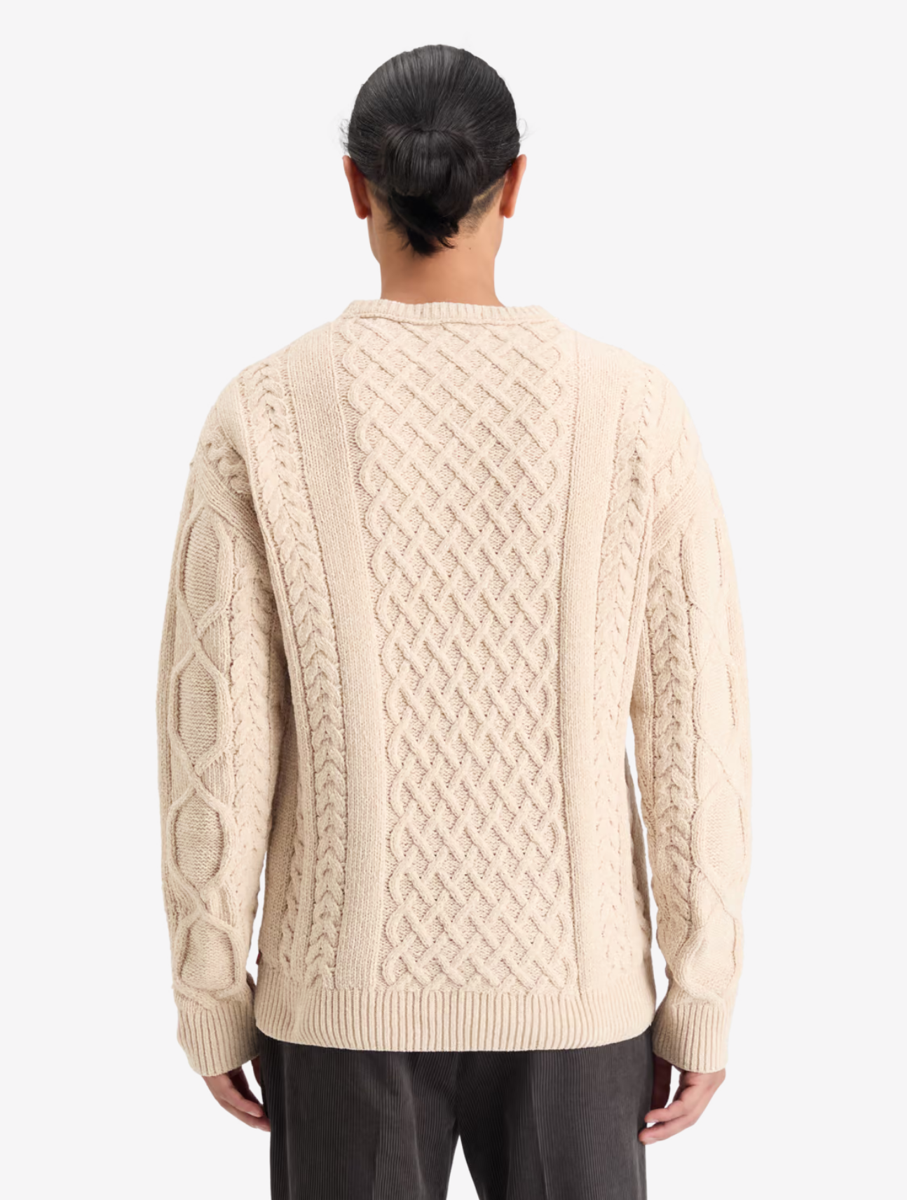 Drop Shoulder Chenille Cable Knit Sweater