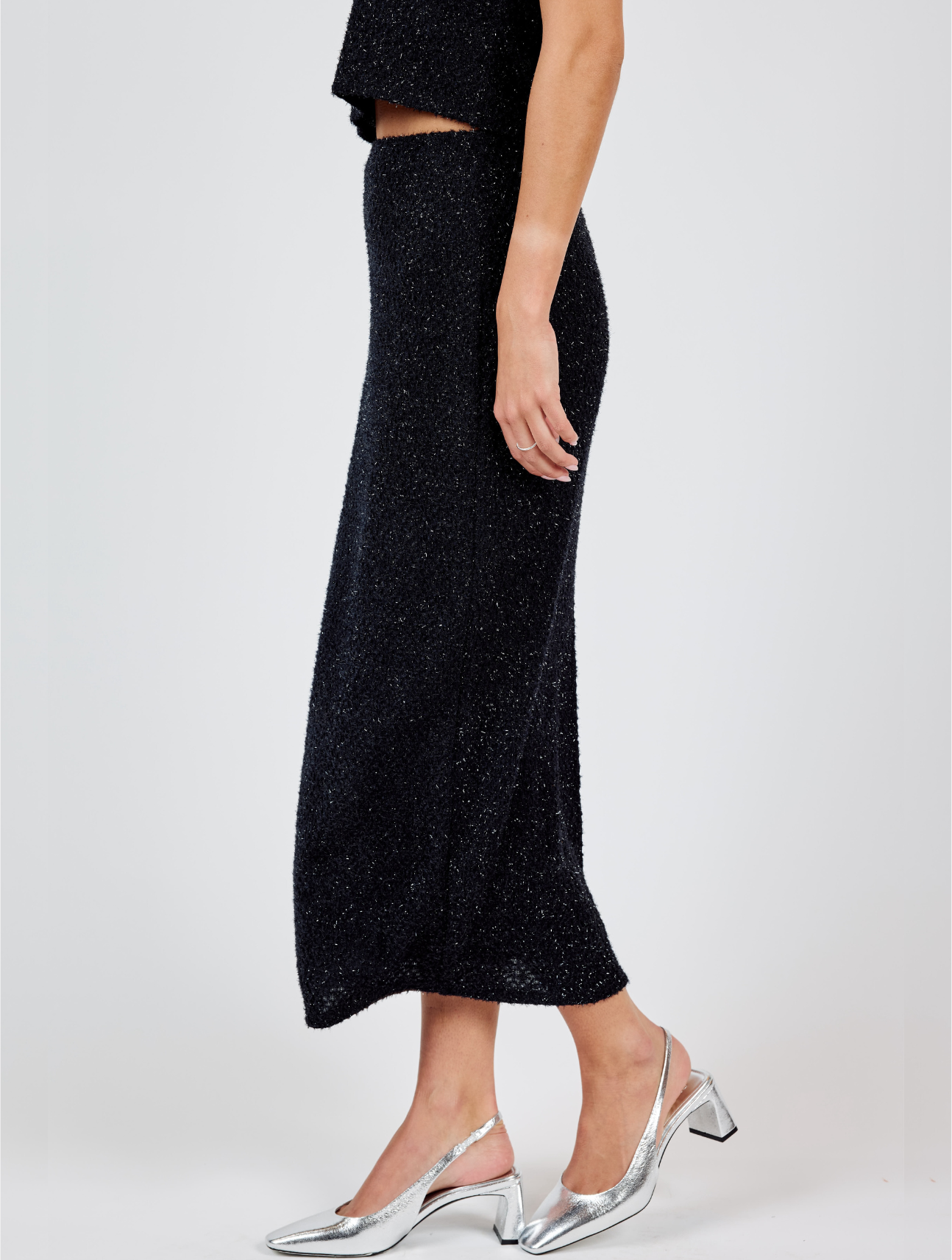 Creative Energy Lurex Knit Midi Skirt