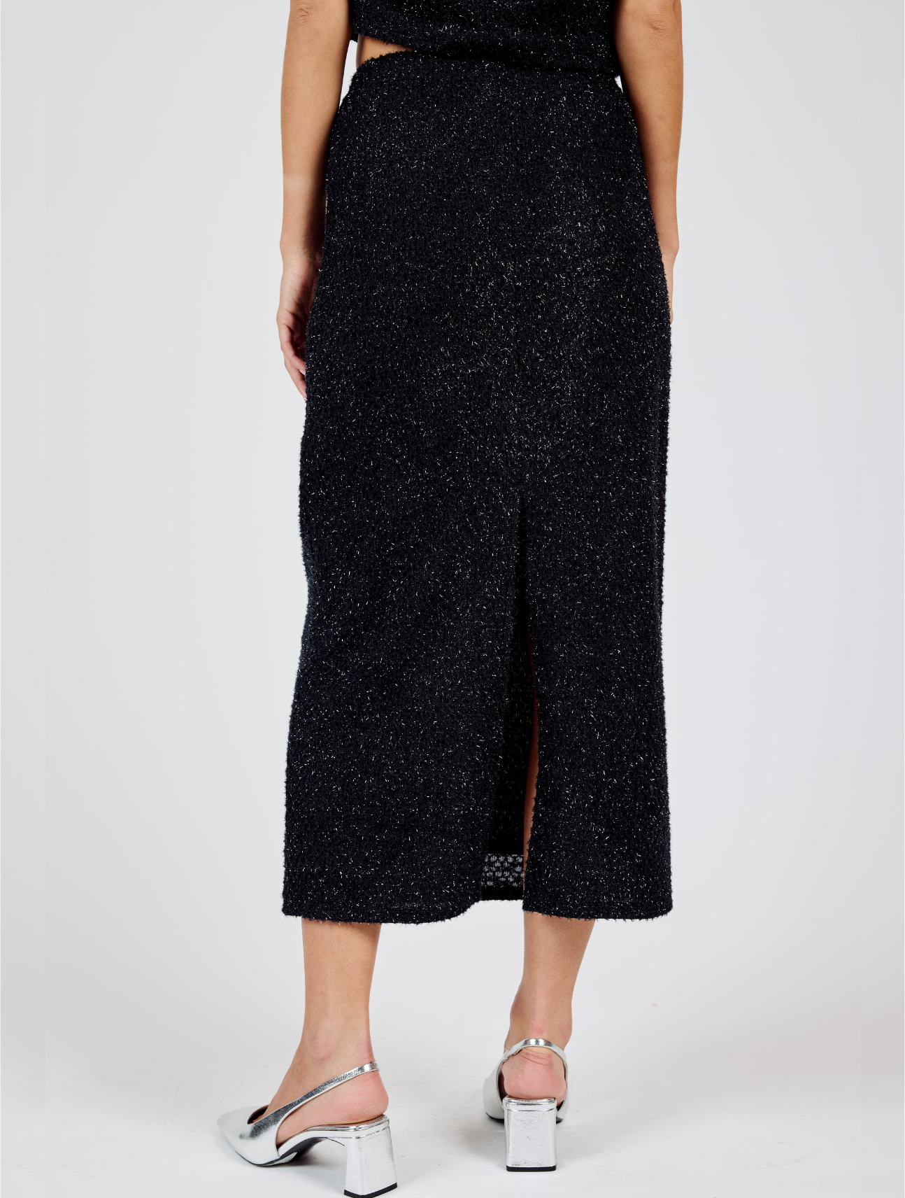 Creative Energy Lurex Knit Midi Skirt