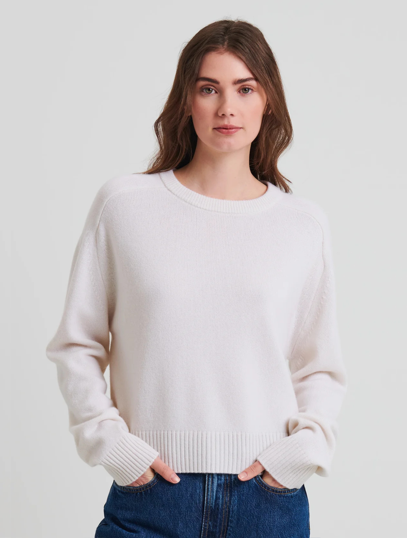 Cashmere Saddle Shoulder Crewneck