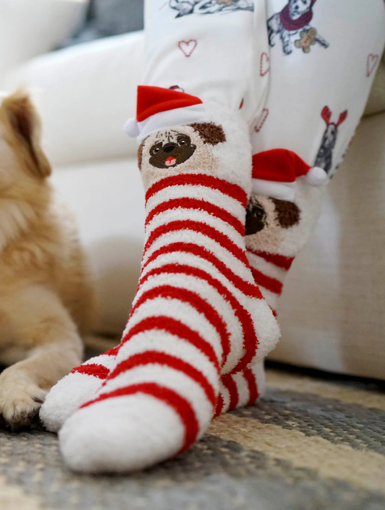 Holiday Pug Fun Socks