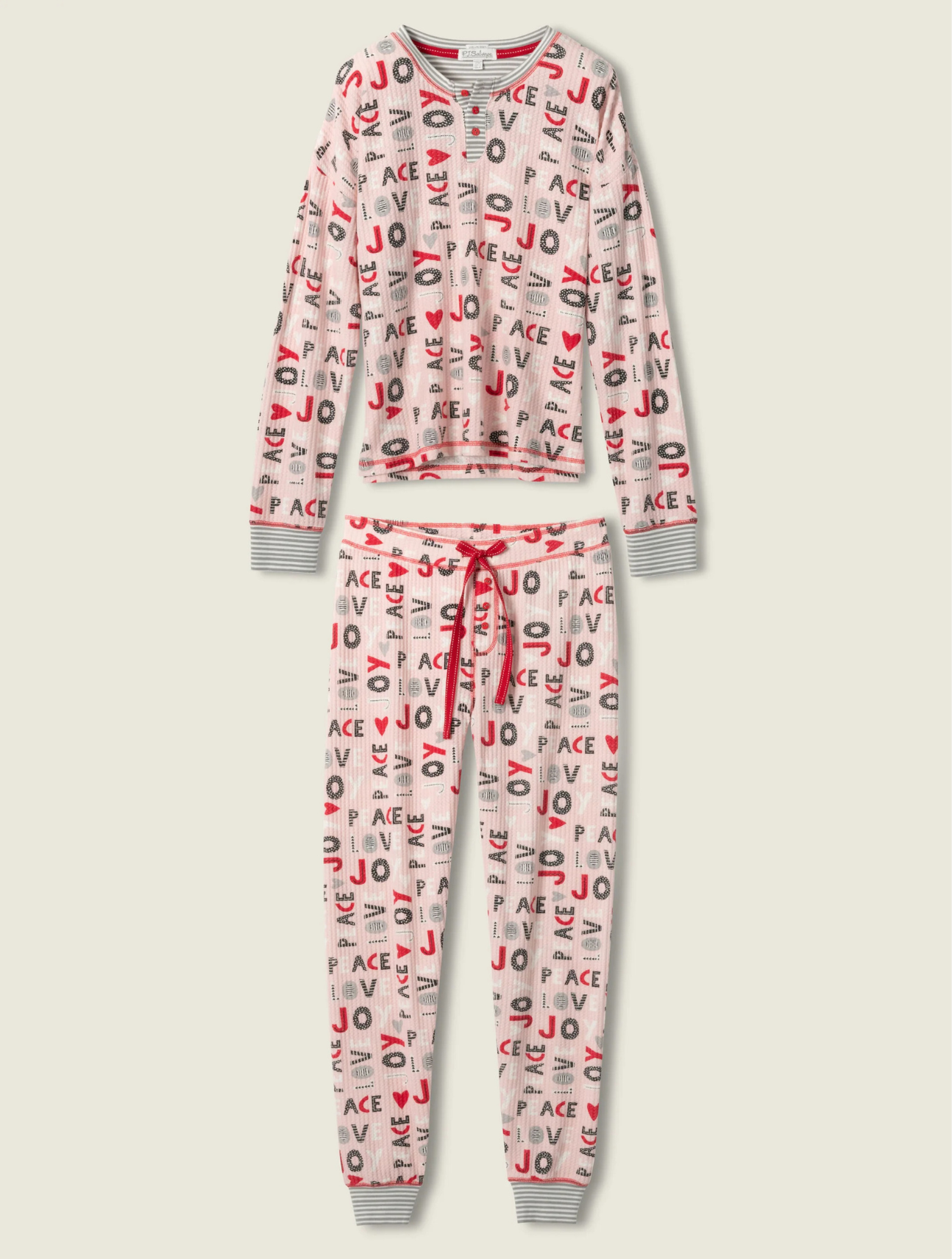 Peace & Joy Waffle Ski Jammie Set