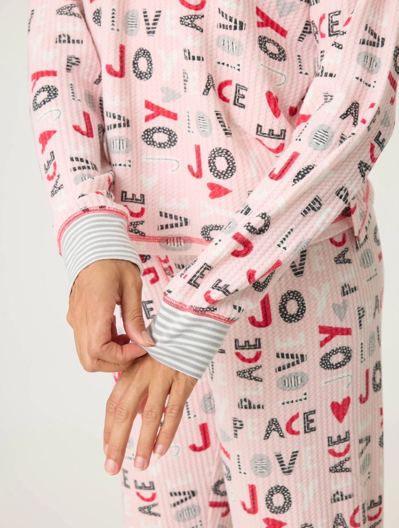 Peace & Joy Waffle Ski Jammie Set