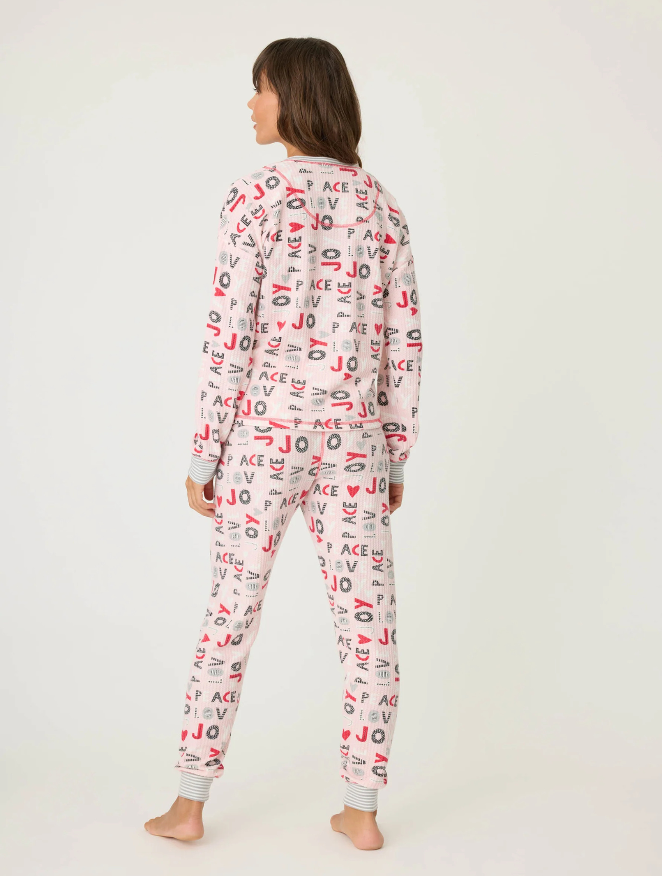 Peace & Joy Waffle Ski Jammie Set