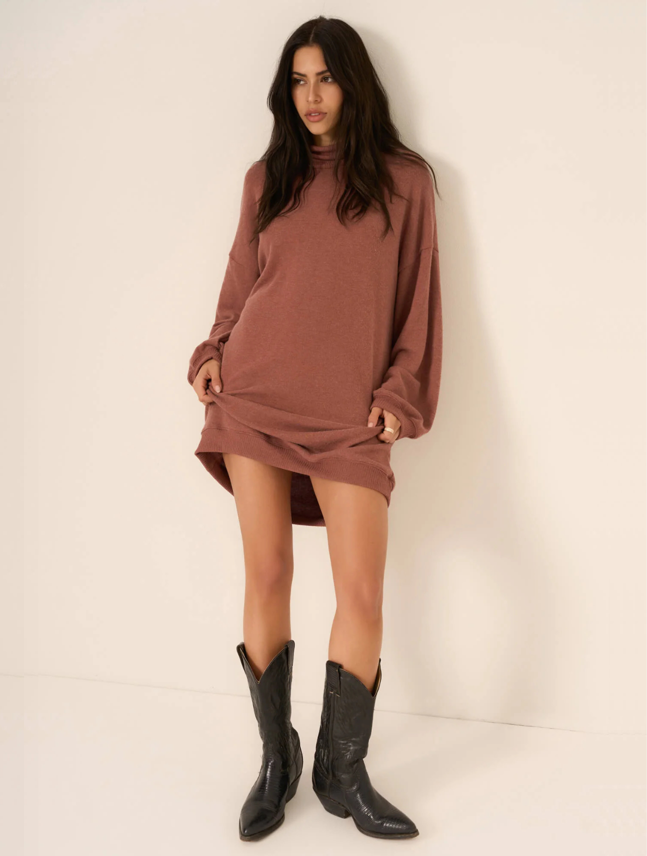 Kai Funnel Neck Cozy Dress