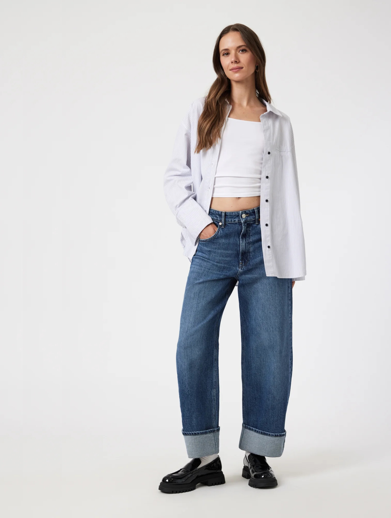 Sandra Cuffed Wide Leg Jean