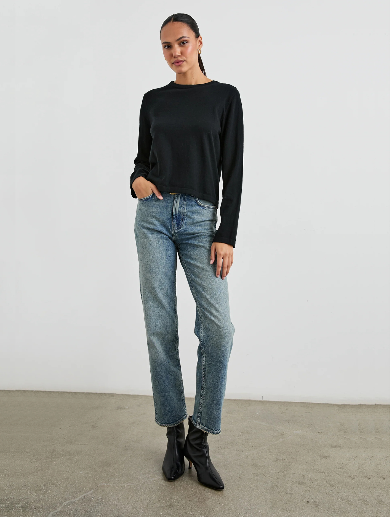 Cotton Cashmere Long Sleeve Top