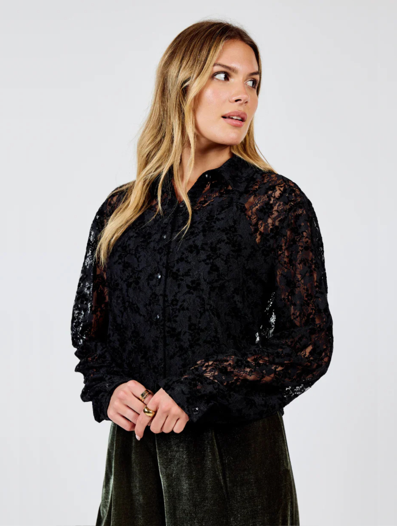 At Dusk Velvet Lace Shirt