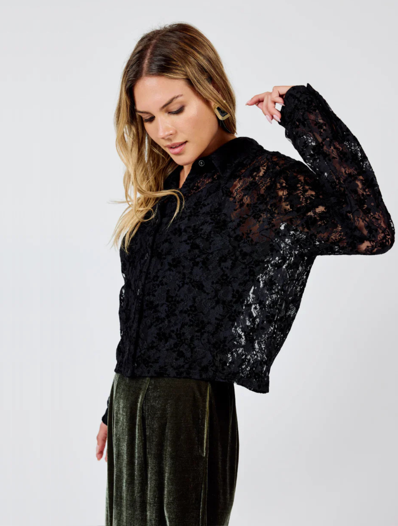 At Dusk Velvet Lace Shirt