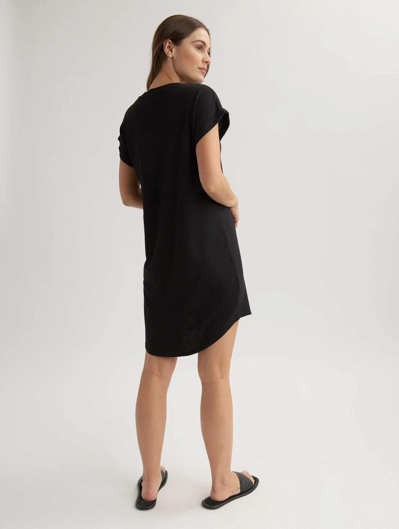 Roll Sleeve T-Shirt Dress