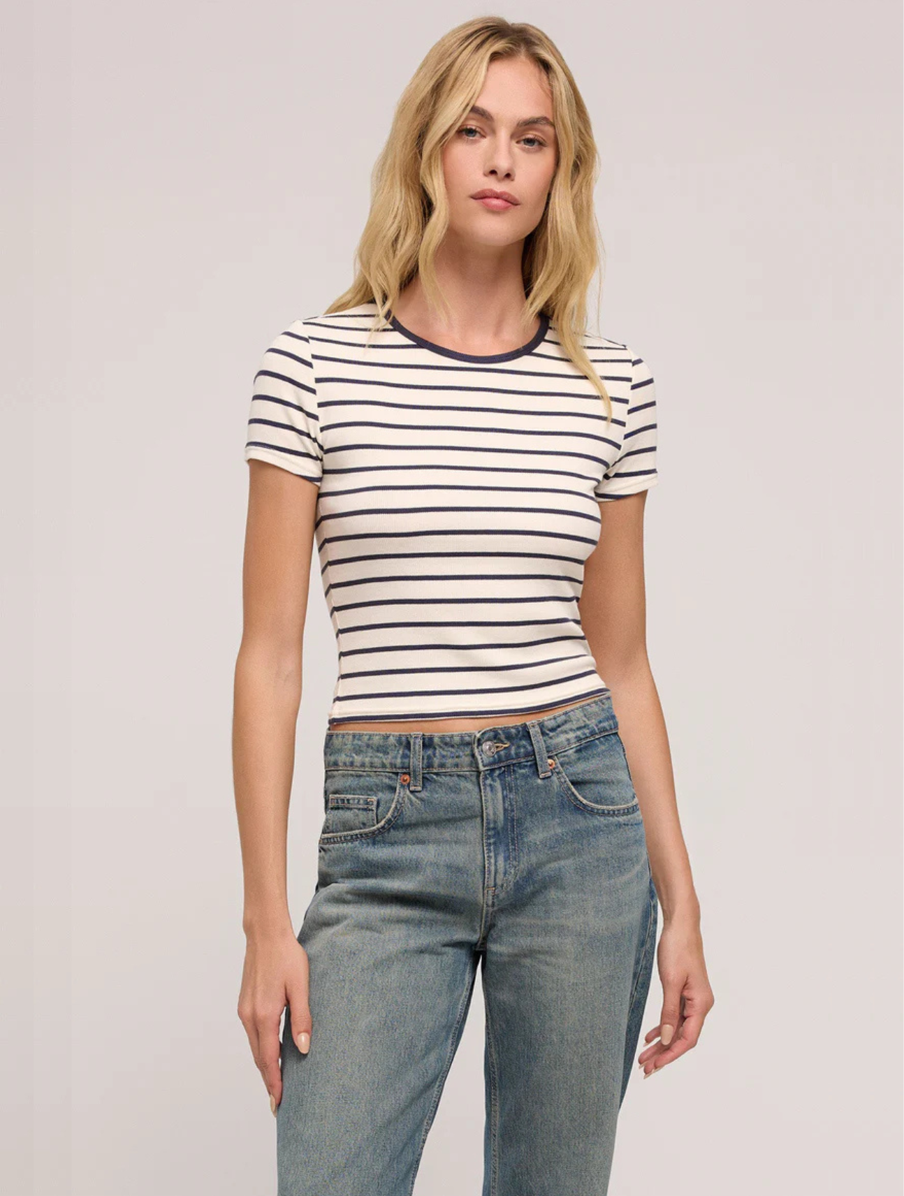 Saxton Striped Rib Tee