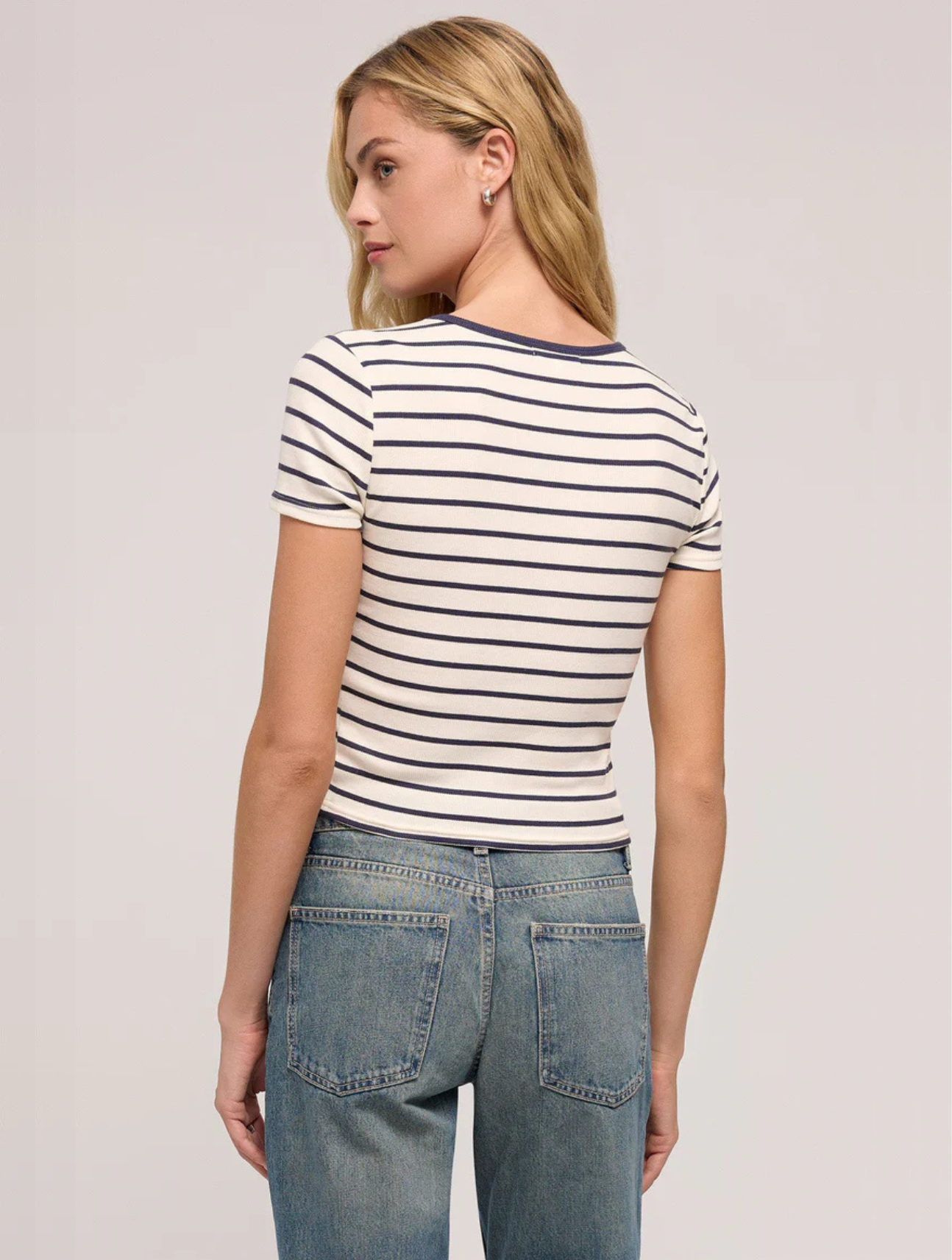 Saxton Striped Rib Tee