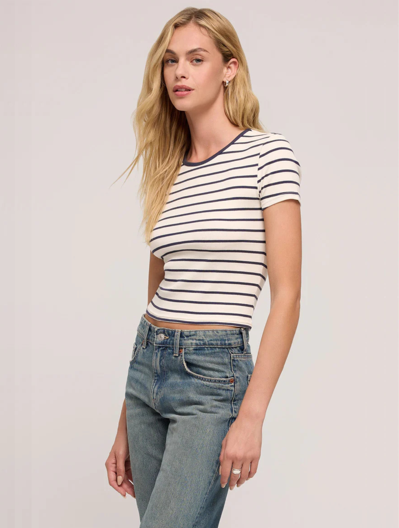 Saxton Striped Rib Tee