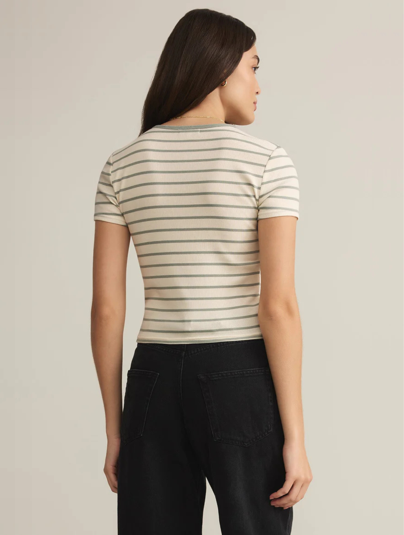 Saxton Striped Rib Tee