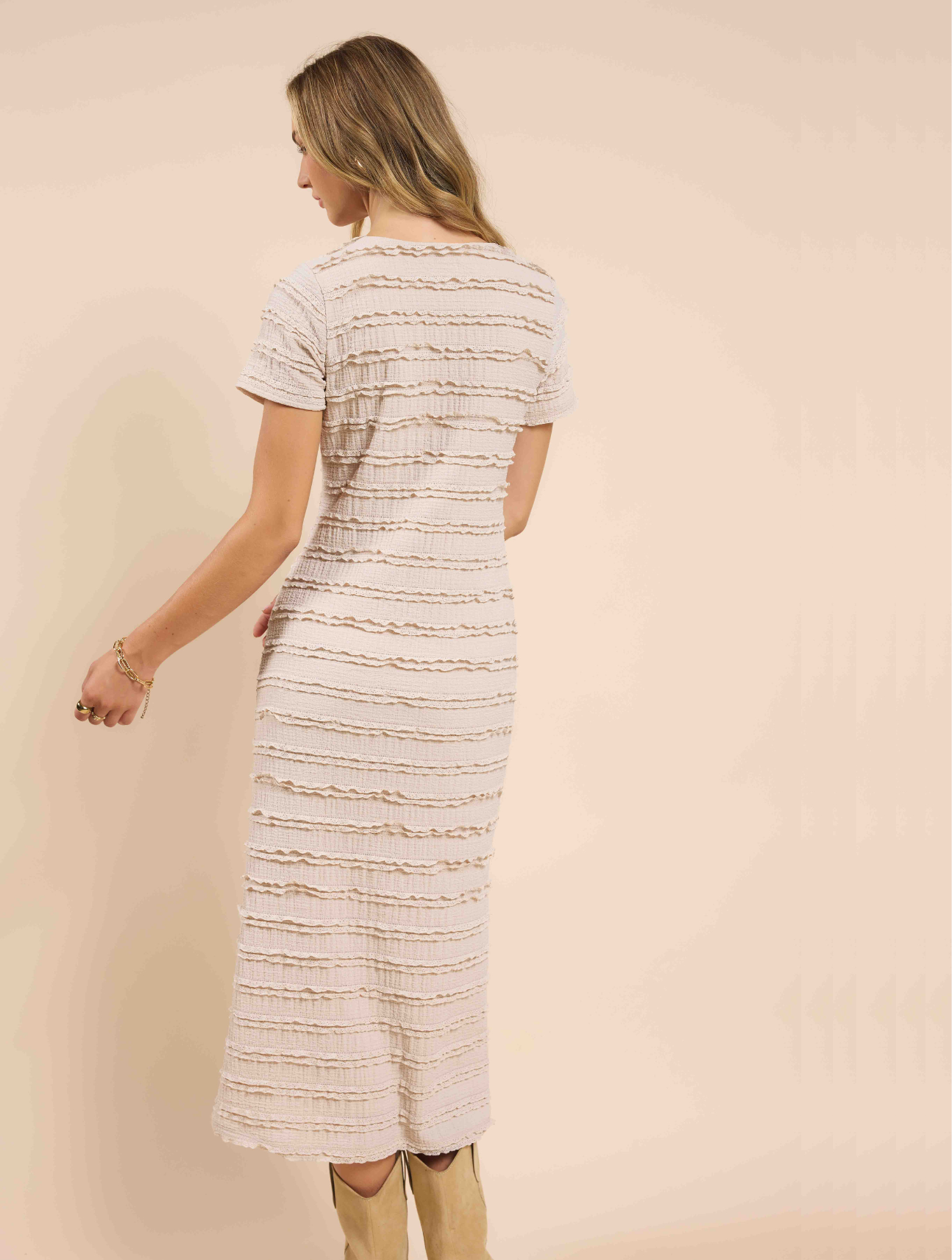 Wind Calls Knit Lace Midi Dress