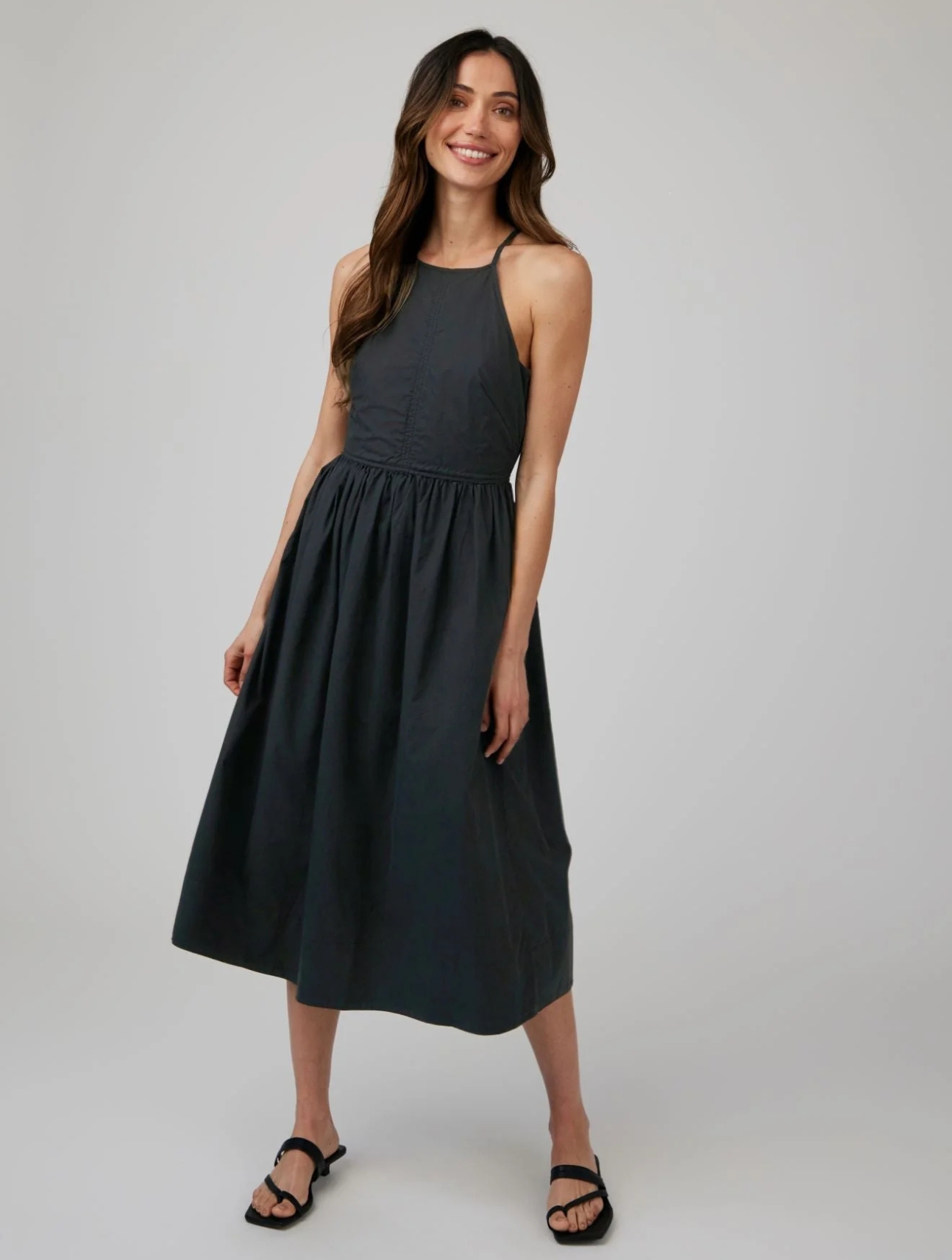 Fitted Midi Halter Dress