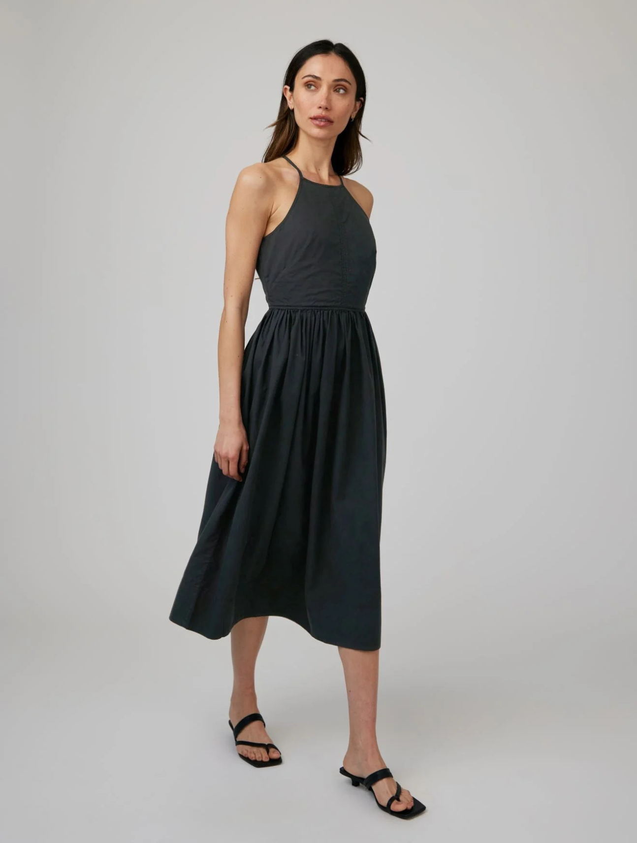 Fitted Midi Halter Dress