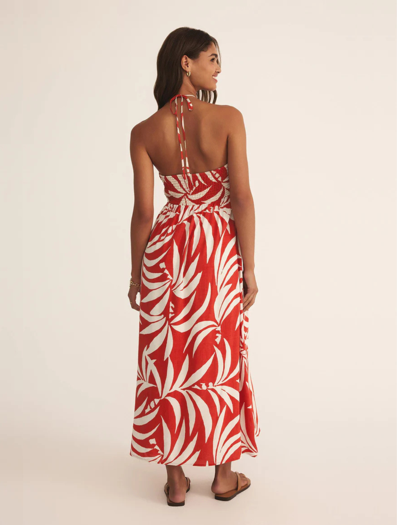 Elodi Palm Midi Dress