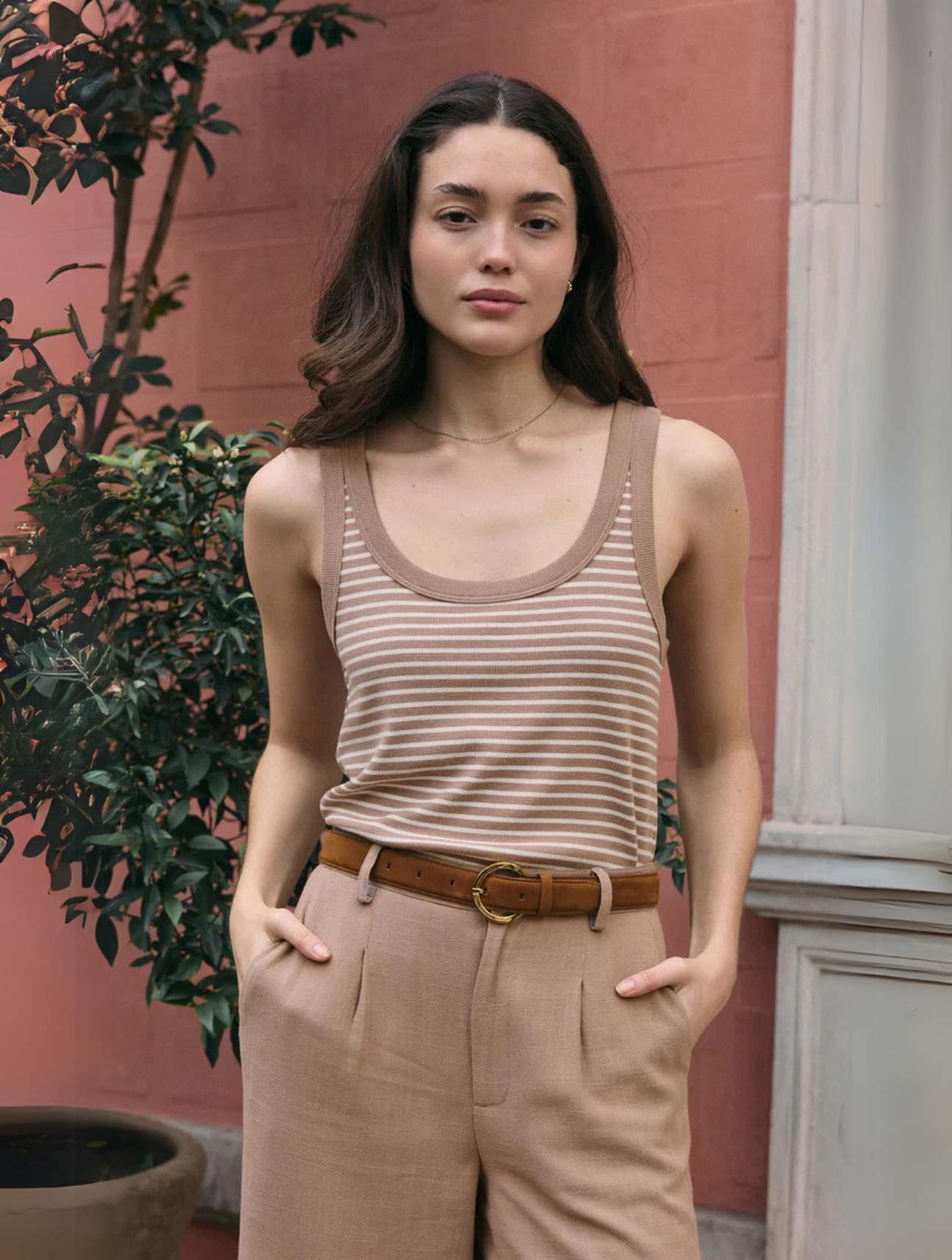 Elin Stripe Rib Tank