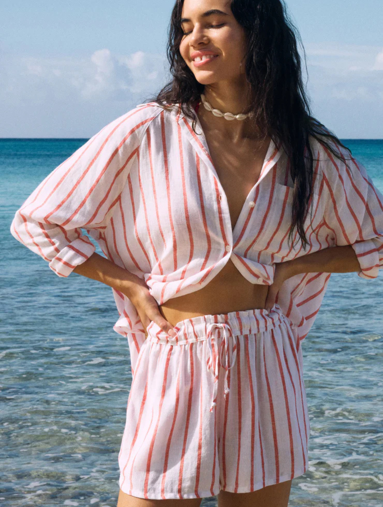 Perfect Linen Striped Short