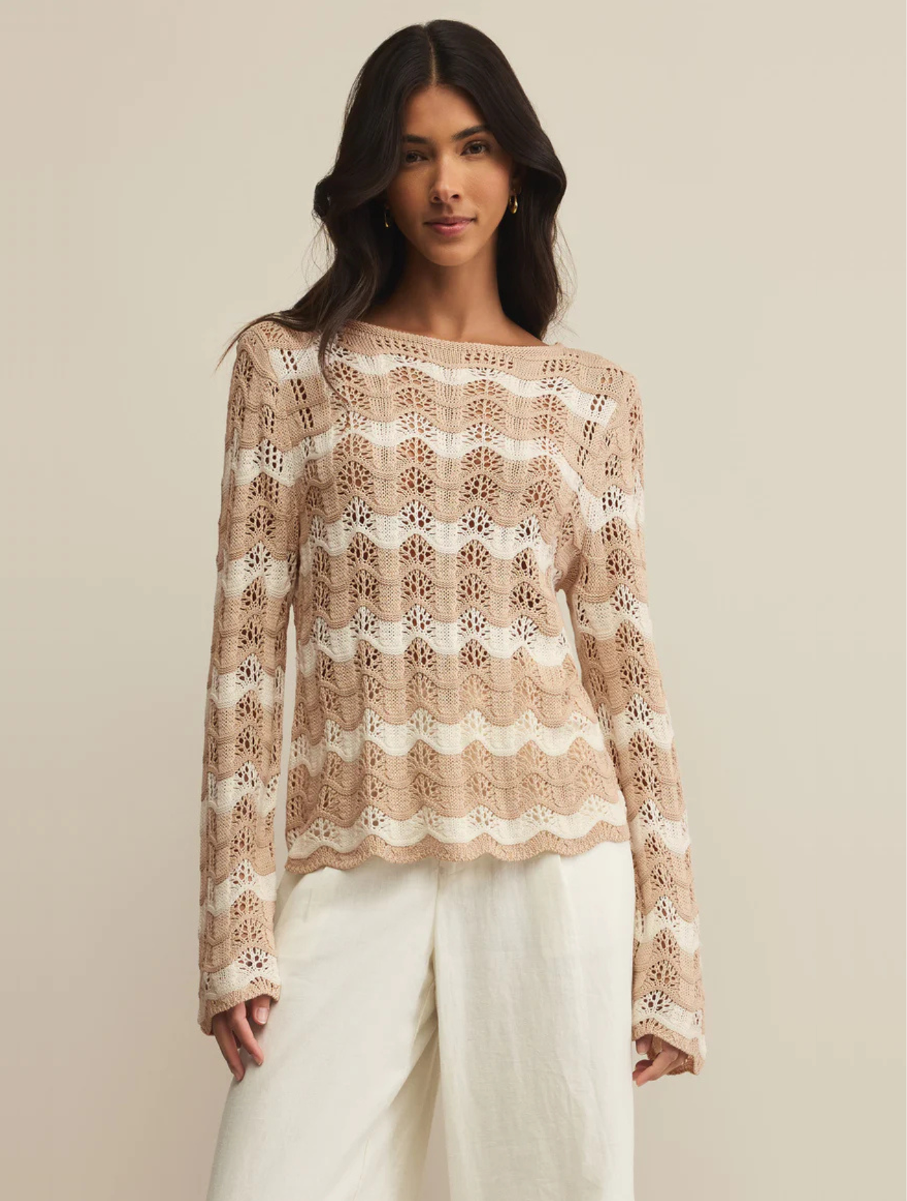Azura Stripe Crochet Top