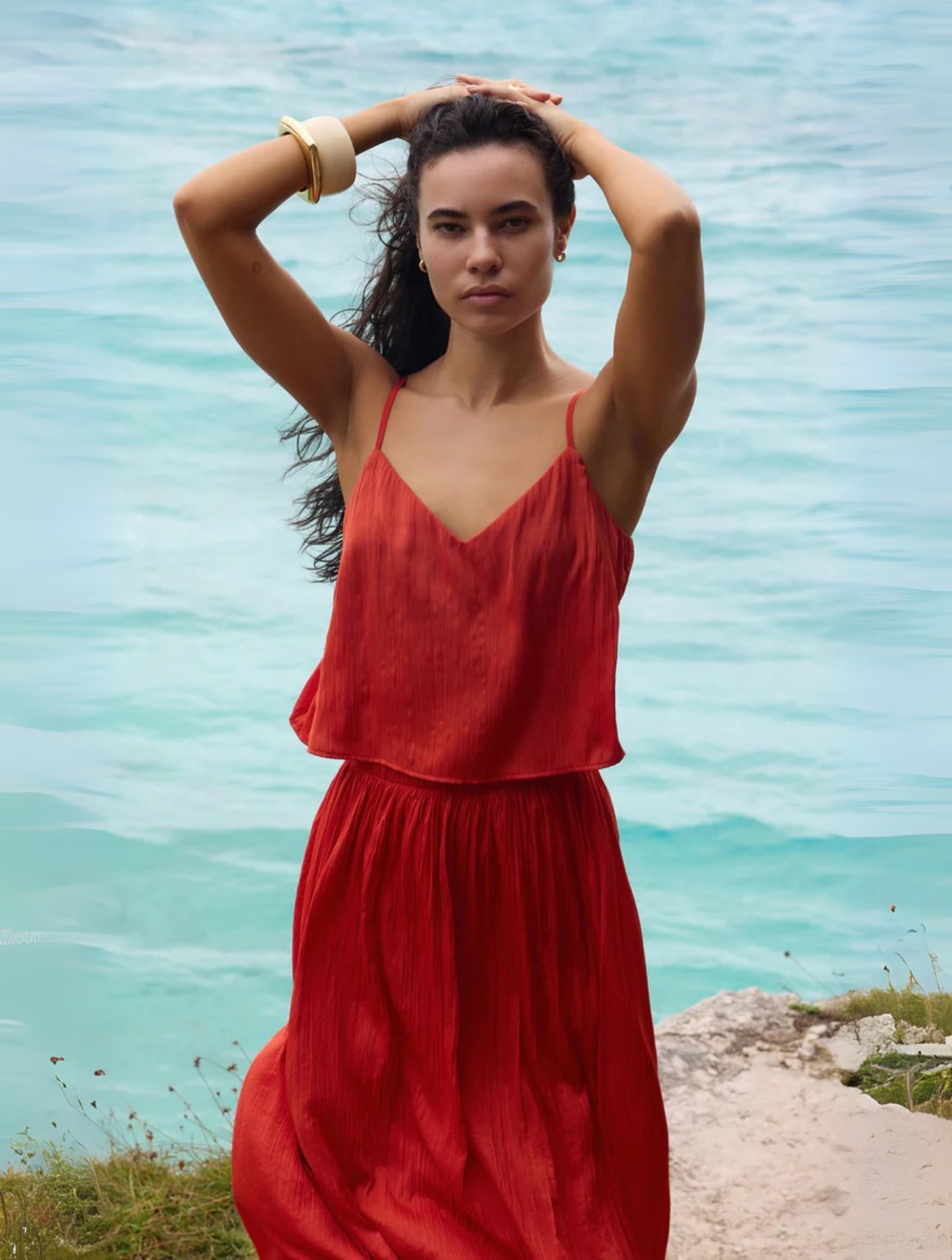 Fiore Crinkle Satin Tank