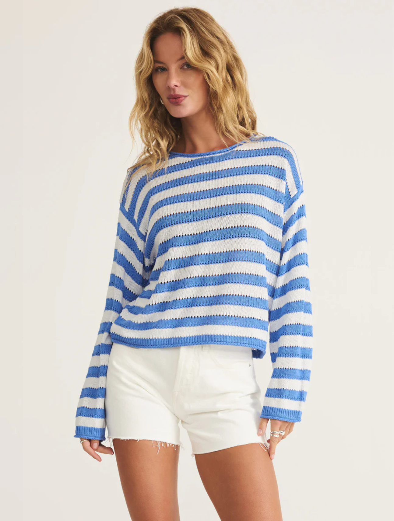 Prado Stripe Pointelle Sweater
