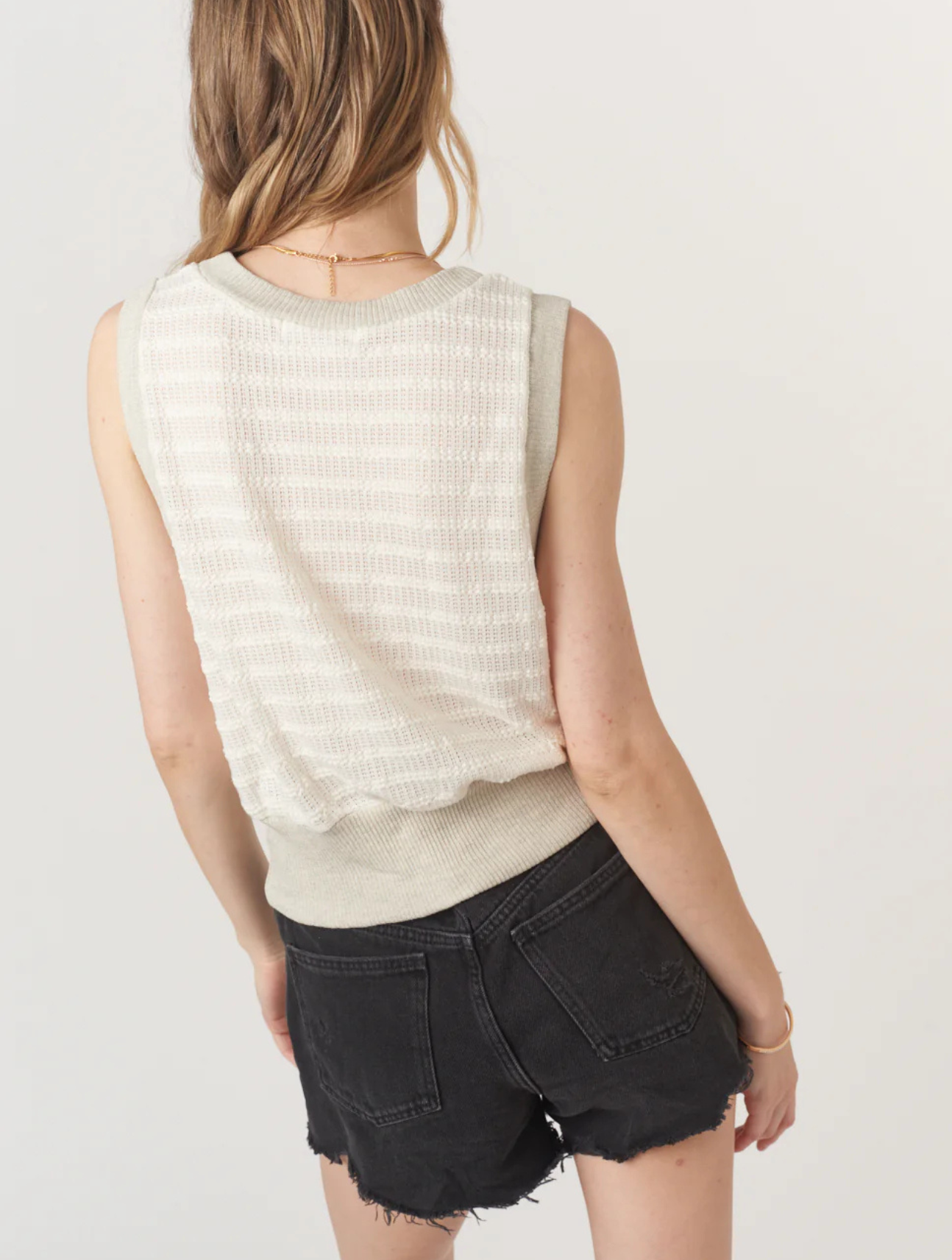 Ingrid Button Front Textured Tank
