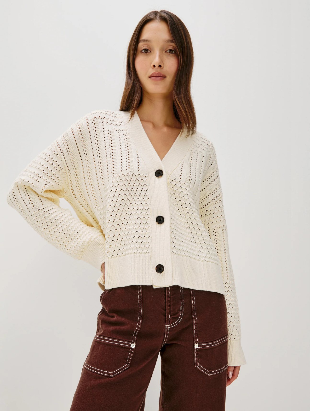新品 Herlipto Layered Cable Knit Cardigan Cardigans
