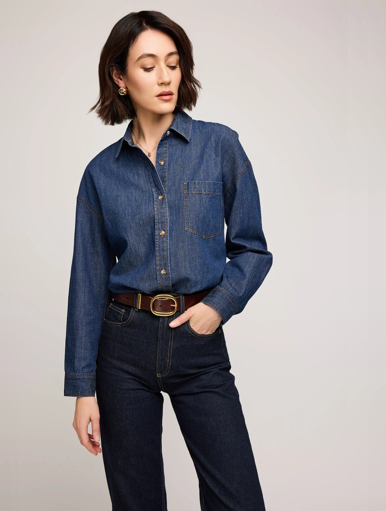 Whitney Denim Button Up