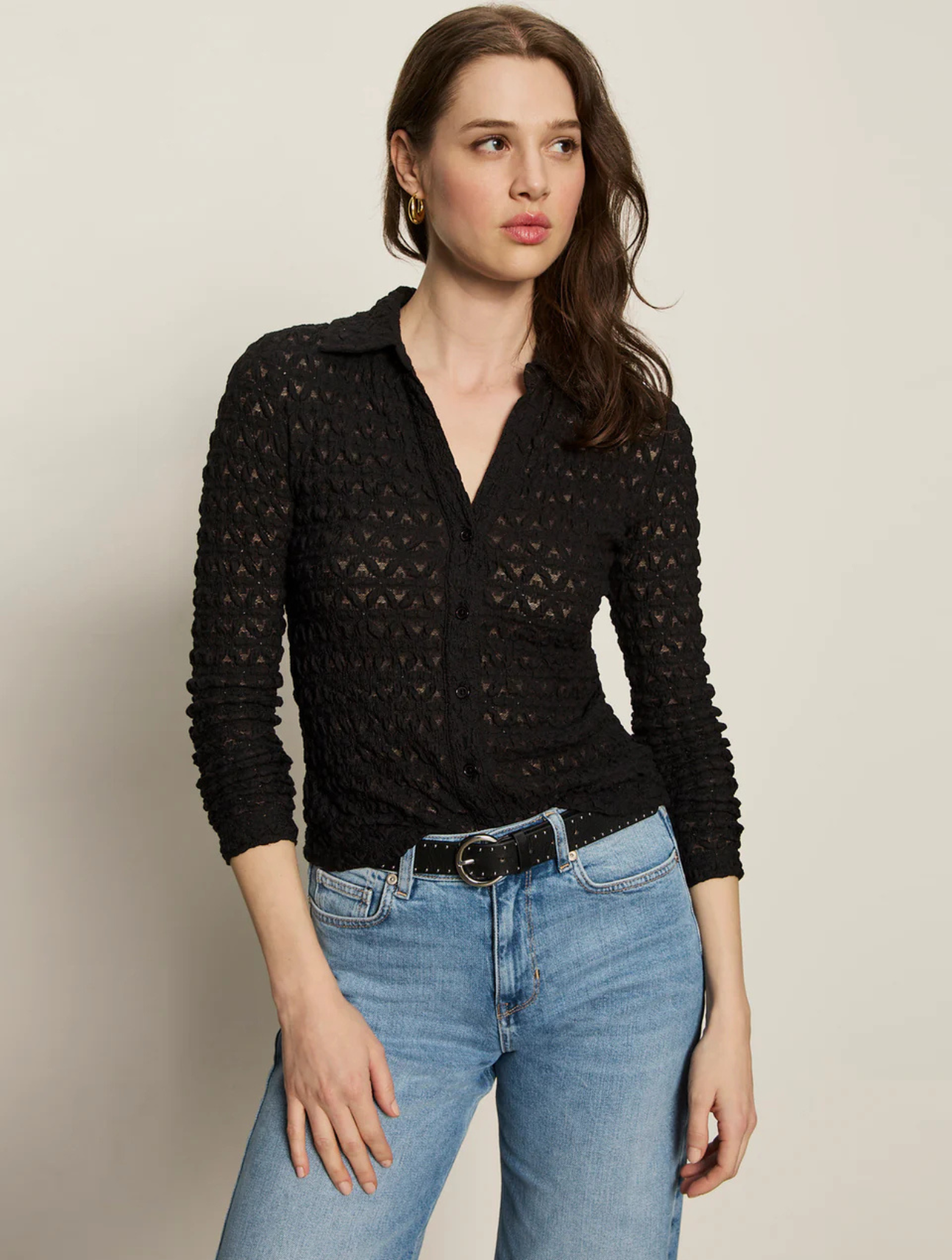 Dreamgirl Lace Button Up