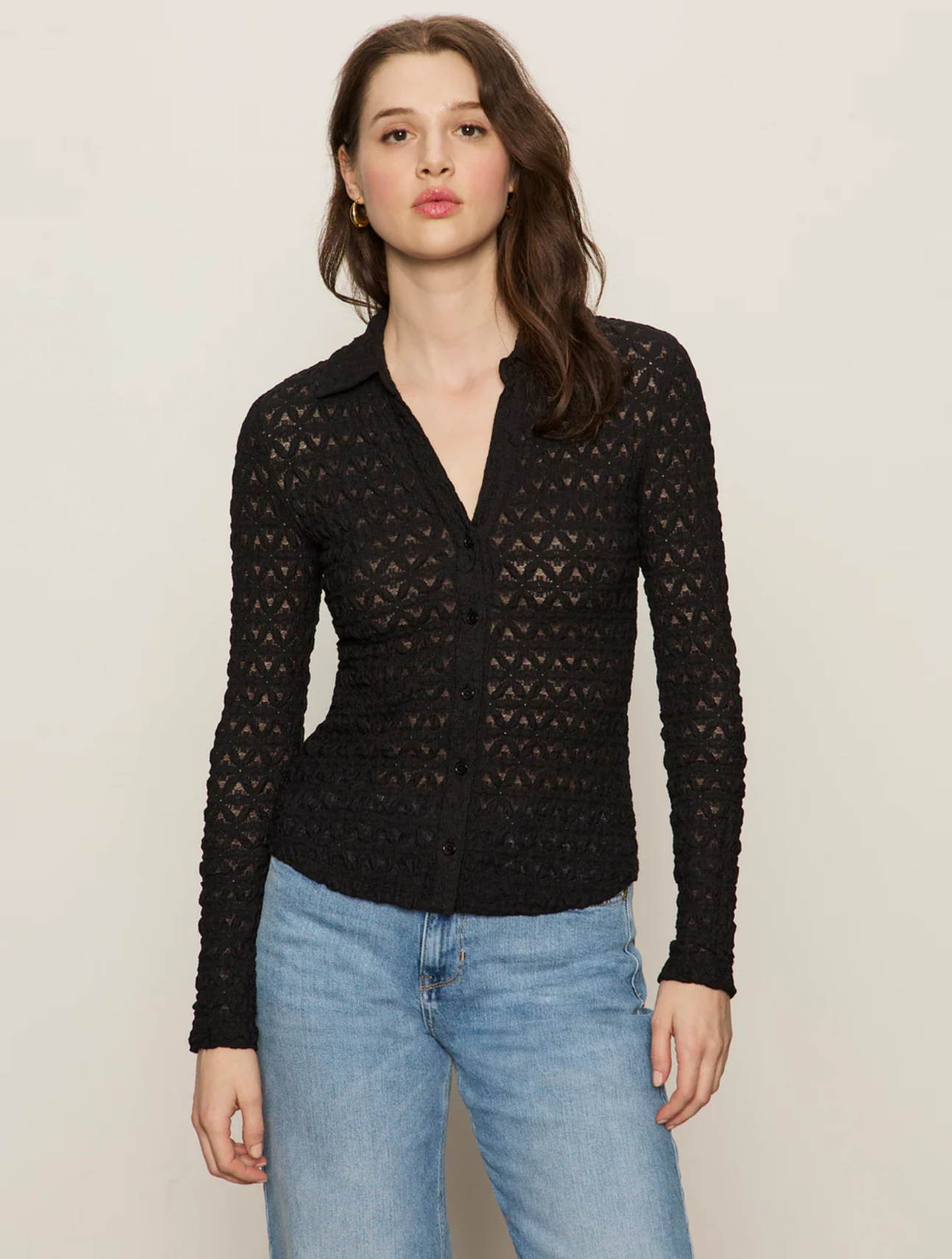 Dreamgirl Lace Button Up