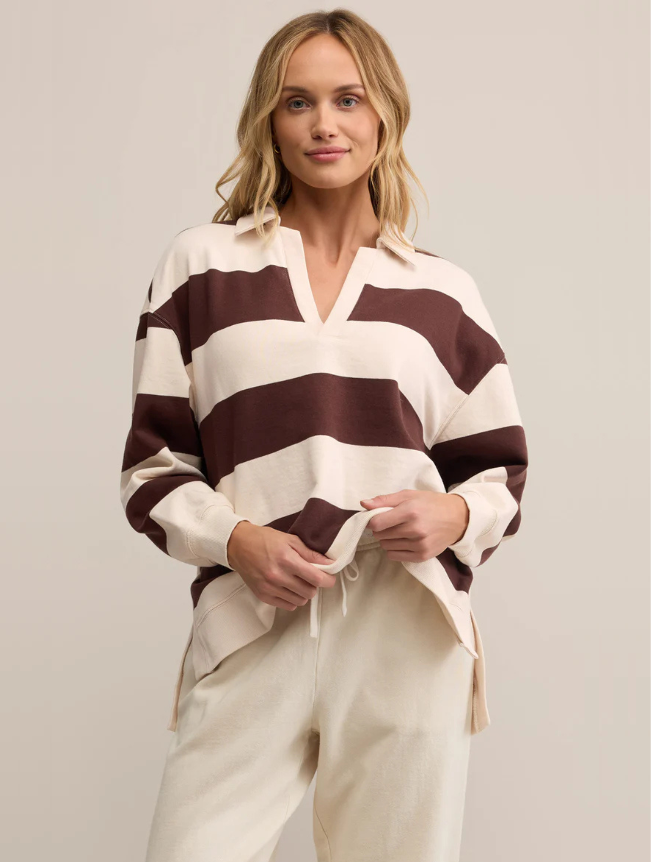 Rugby Brushed Fleece Henley