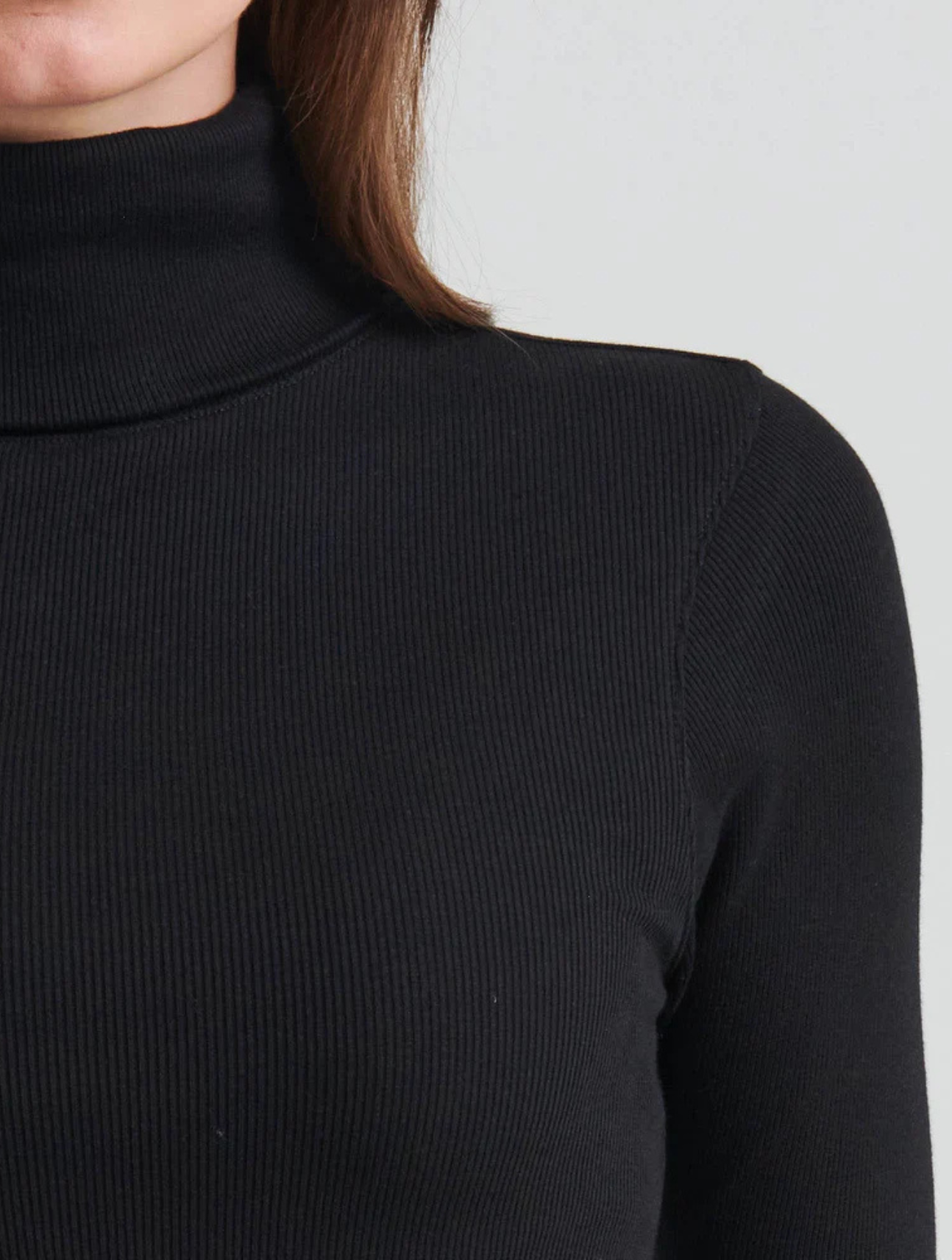 Pima Cotton Stretch Rib Turtleneck
