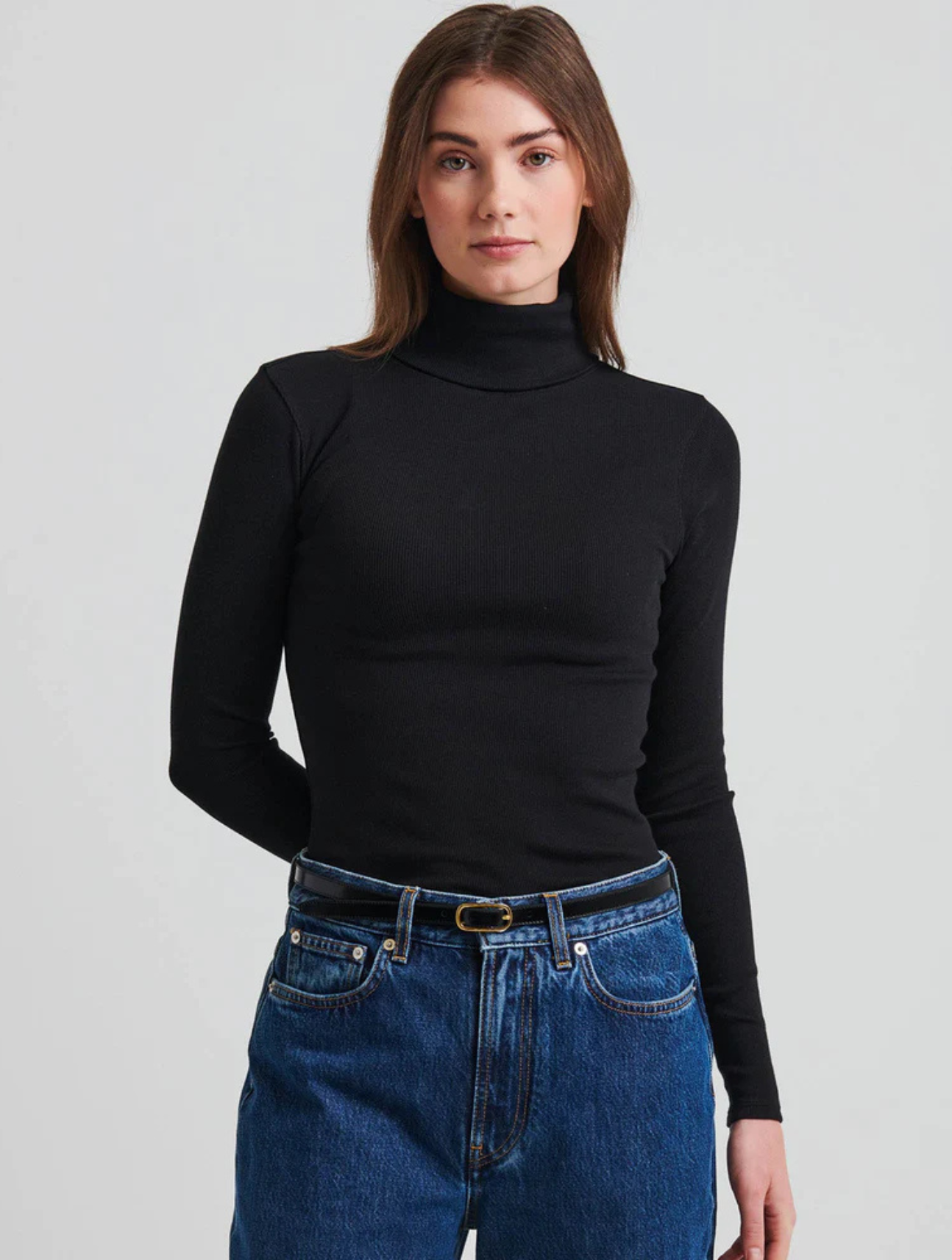 Pima Cotton Stretch Rib Turtleneck