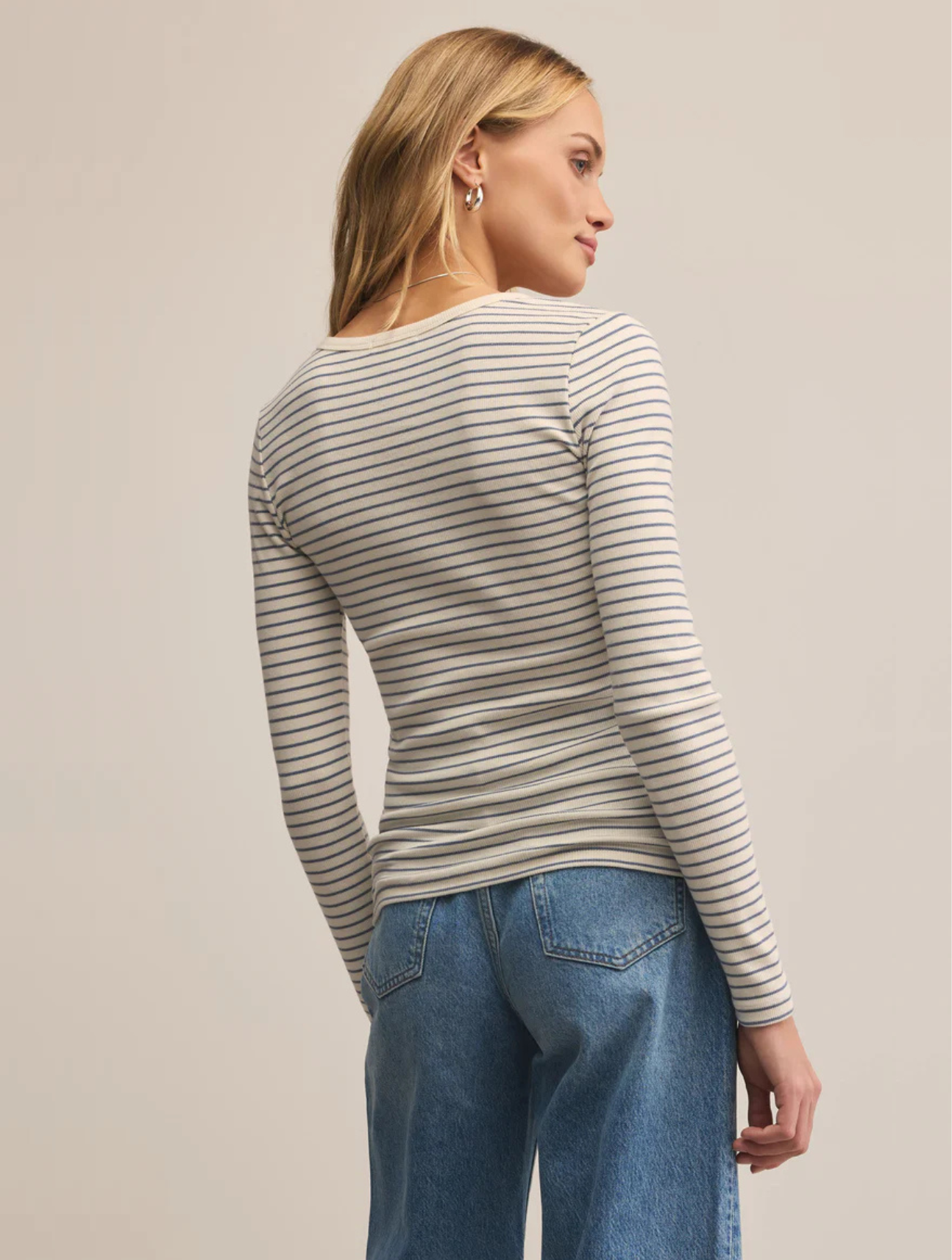 Stella Striped Modal Rib Henley