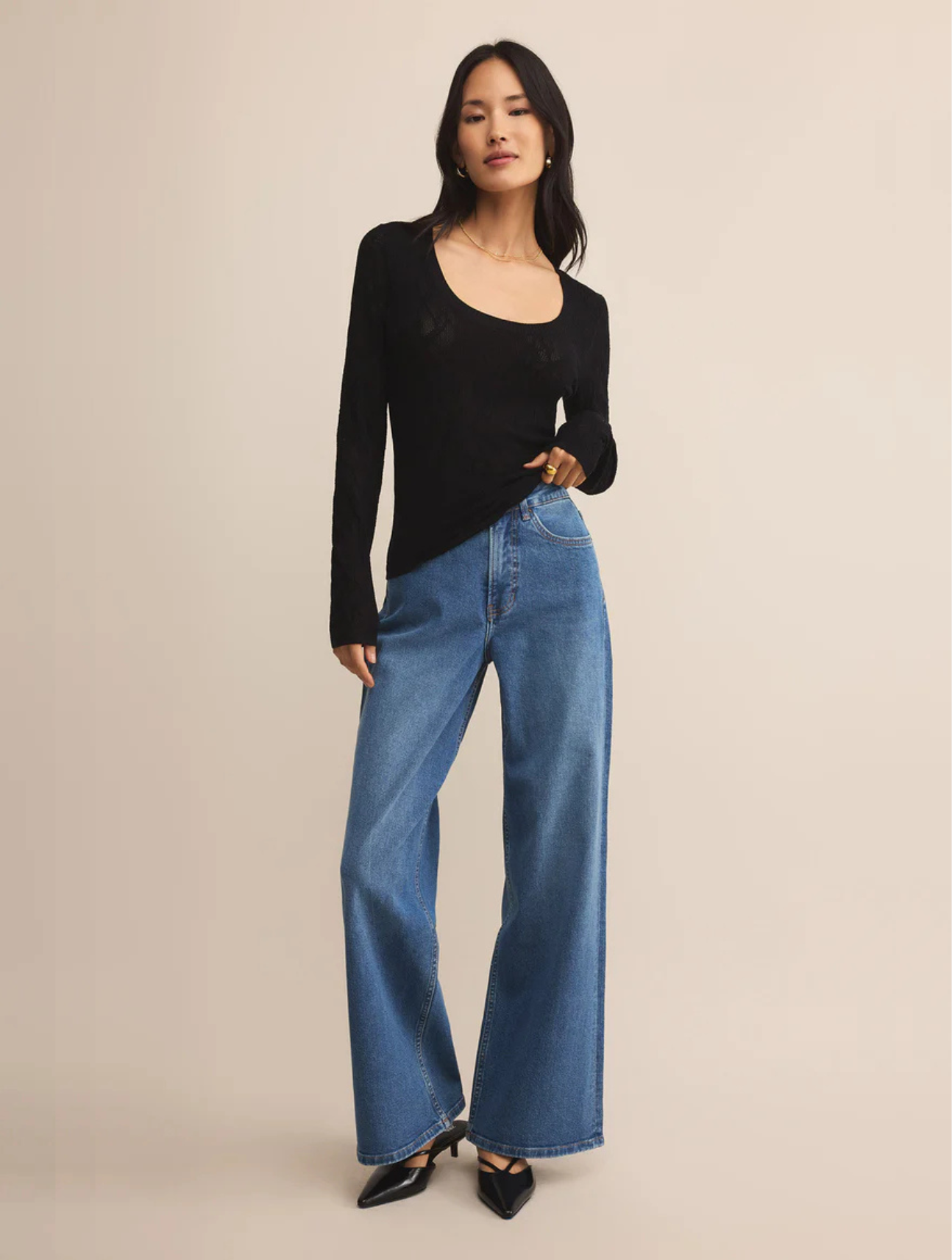 Tibi Scoop Mesh Top