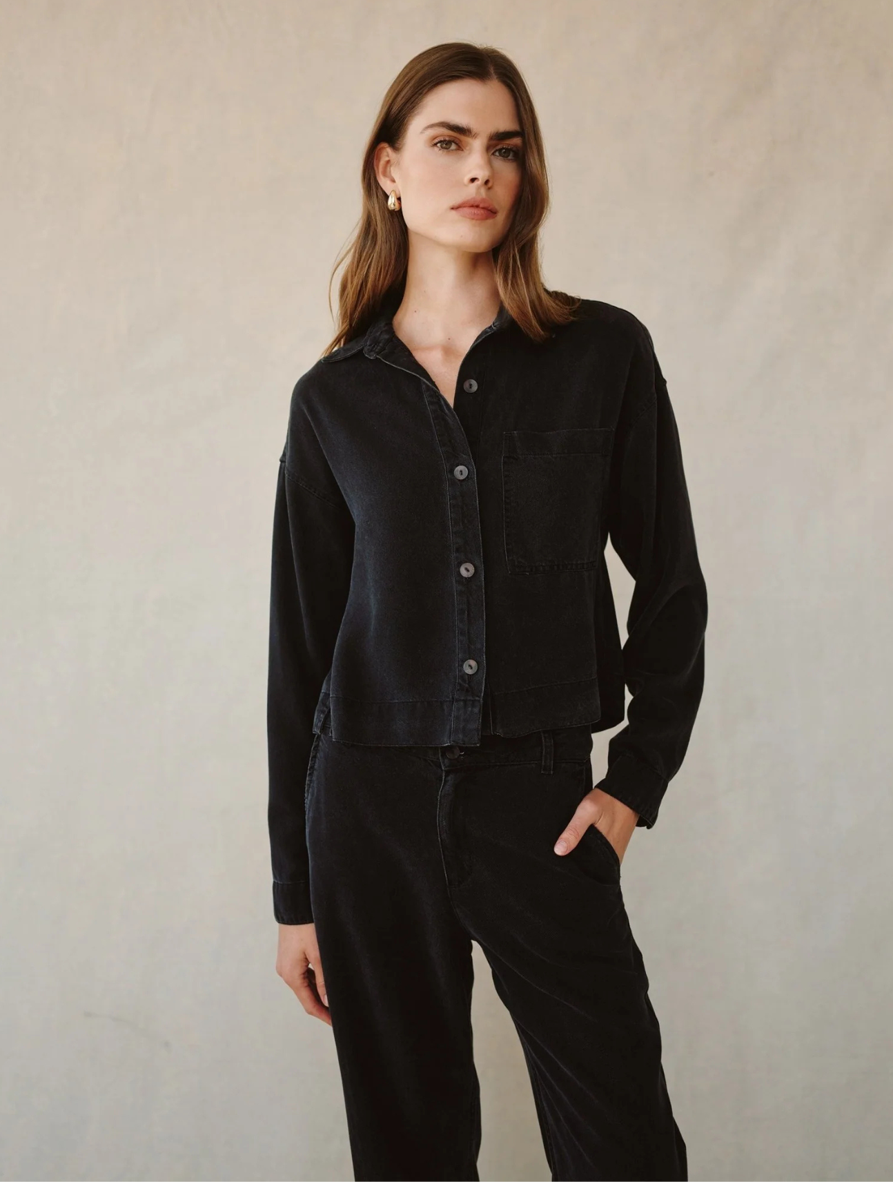 Crop Pocket Button Down