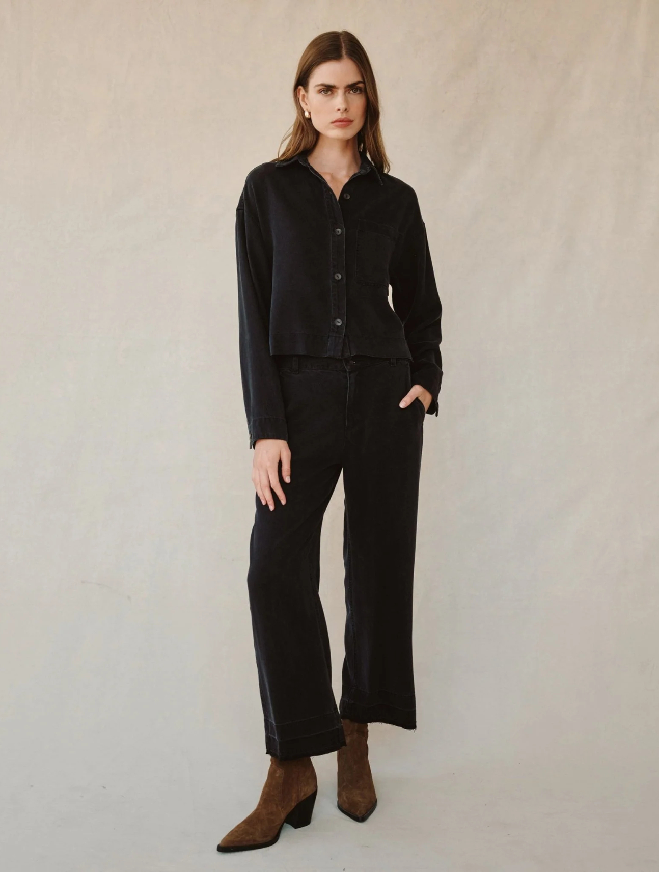 Crop Pocket Button Down