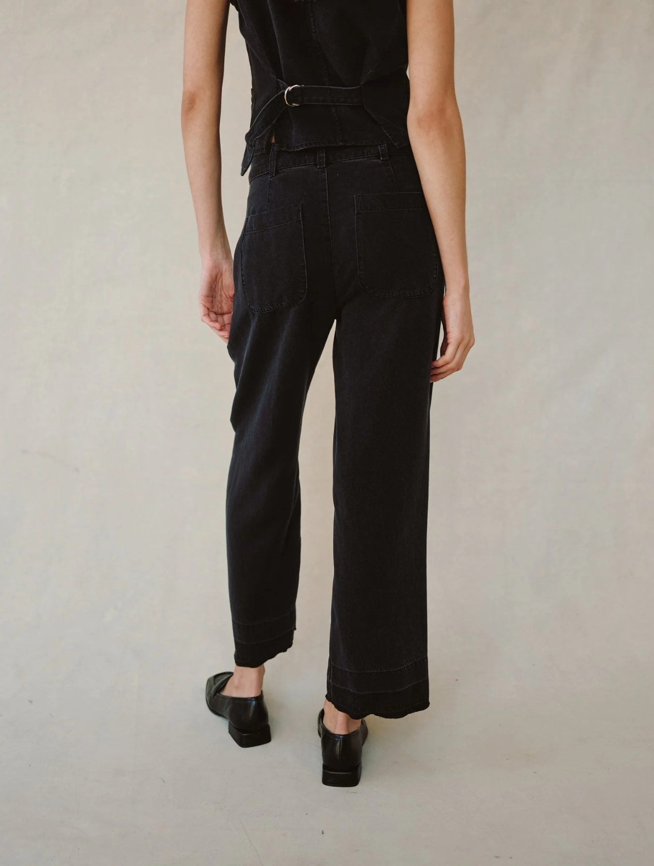 Saige Open Hem Wide Leg Crop