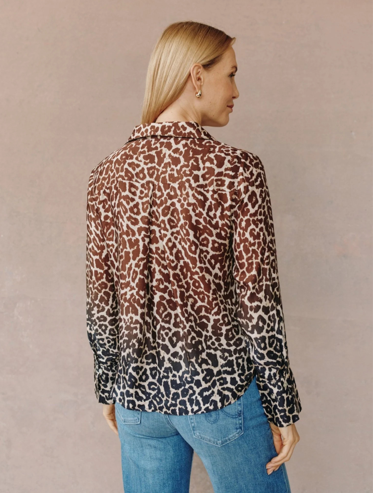 Flowy Wide Collar Button Down