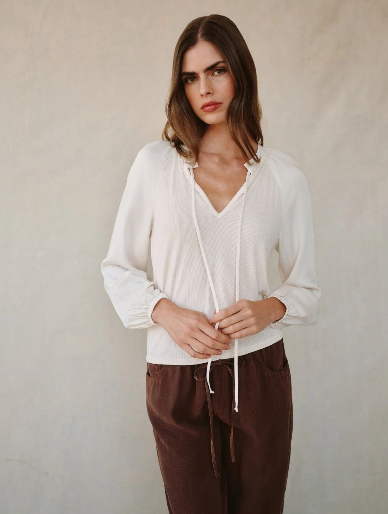 Long Sleeve Raglan Mixed Shirt