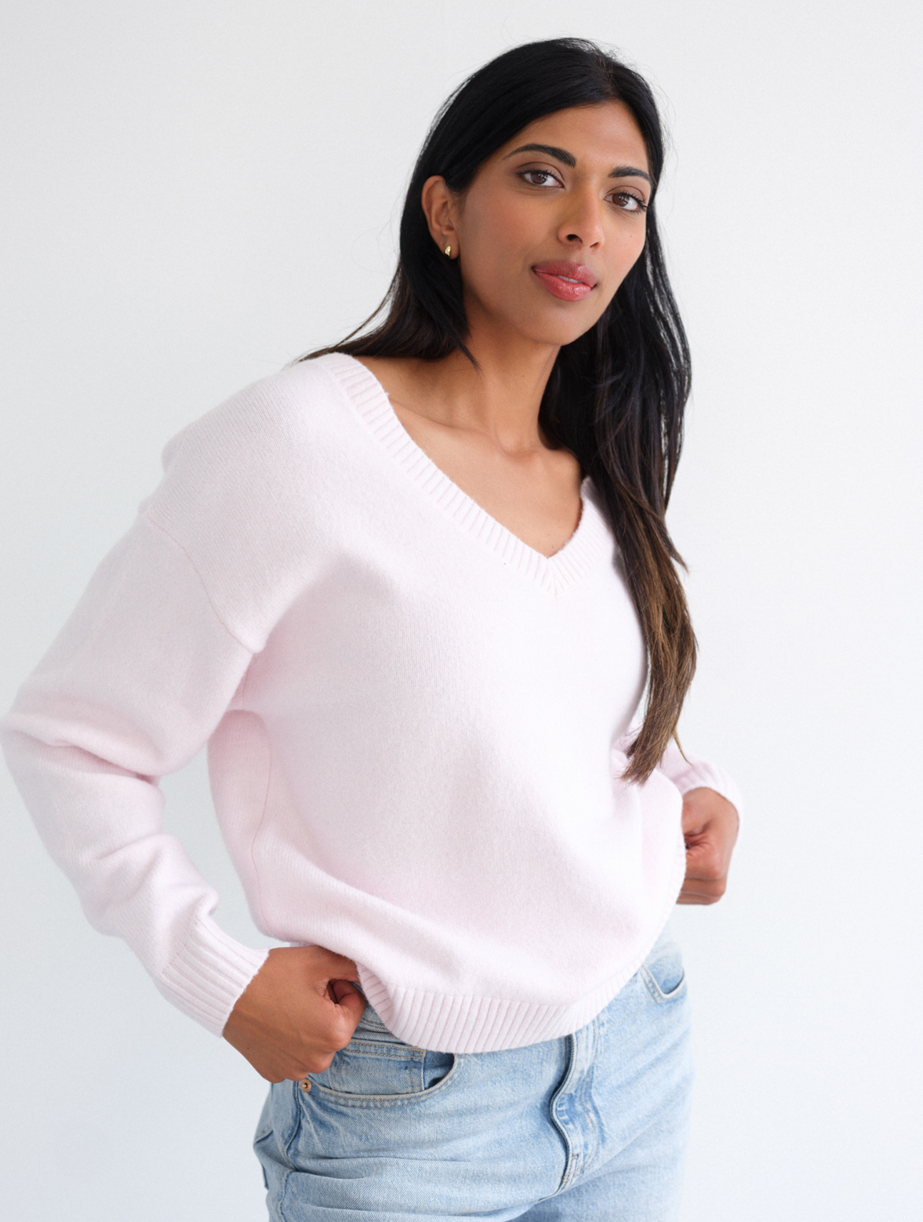 V Neck Boxy Sweater