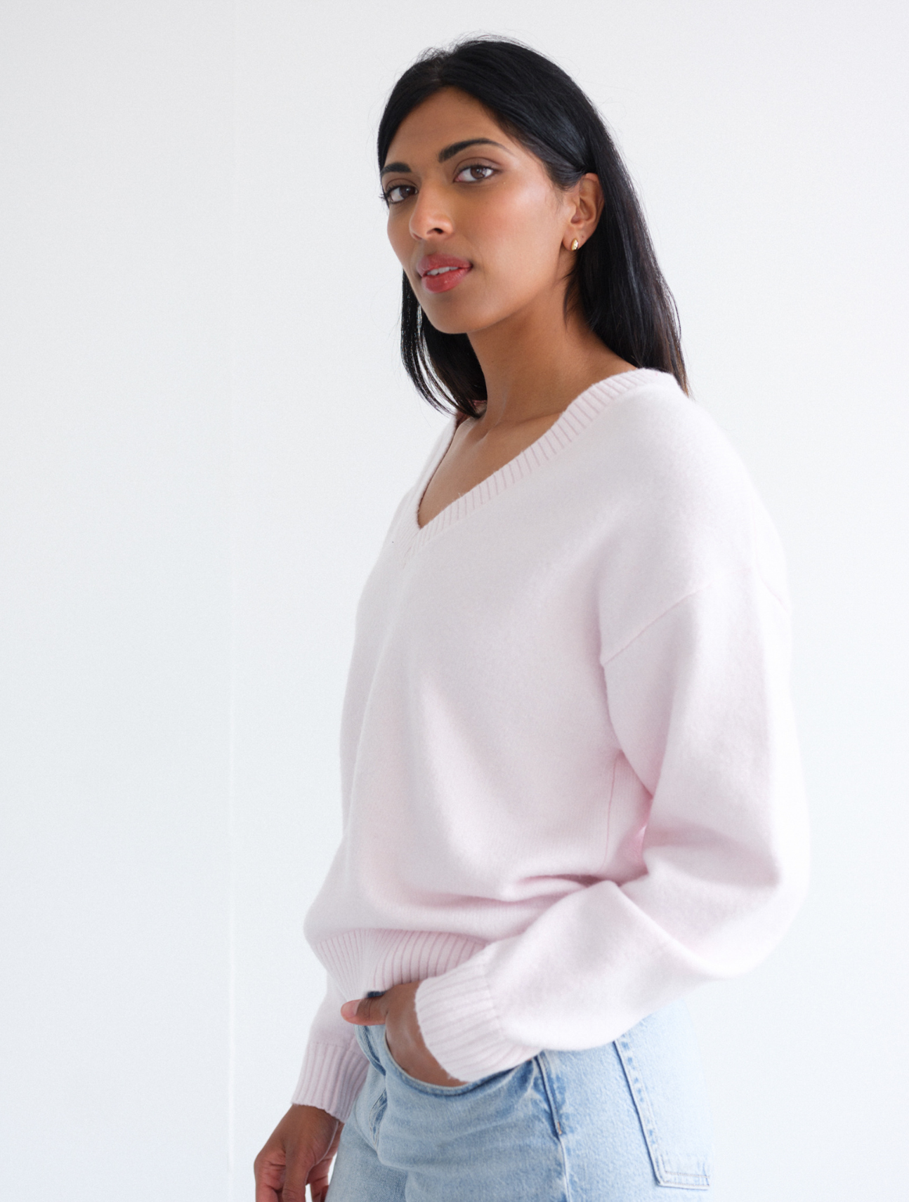 V Neck Boxy Sweater